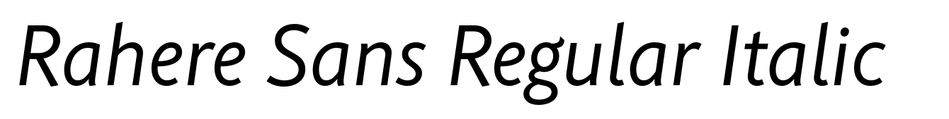 Rahere Sans Regular Italic